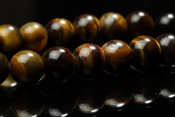 10 mm Yellow Tiger´s Eye Beads Premium Quality Stone Carving